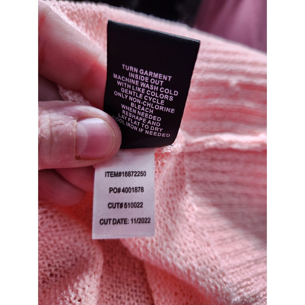 Torrid Sweater Plus Sz 3X Pink Cardigan Open Knit Long Duster Coastal Whimsy NWT - Picture 9 of 9